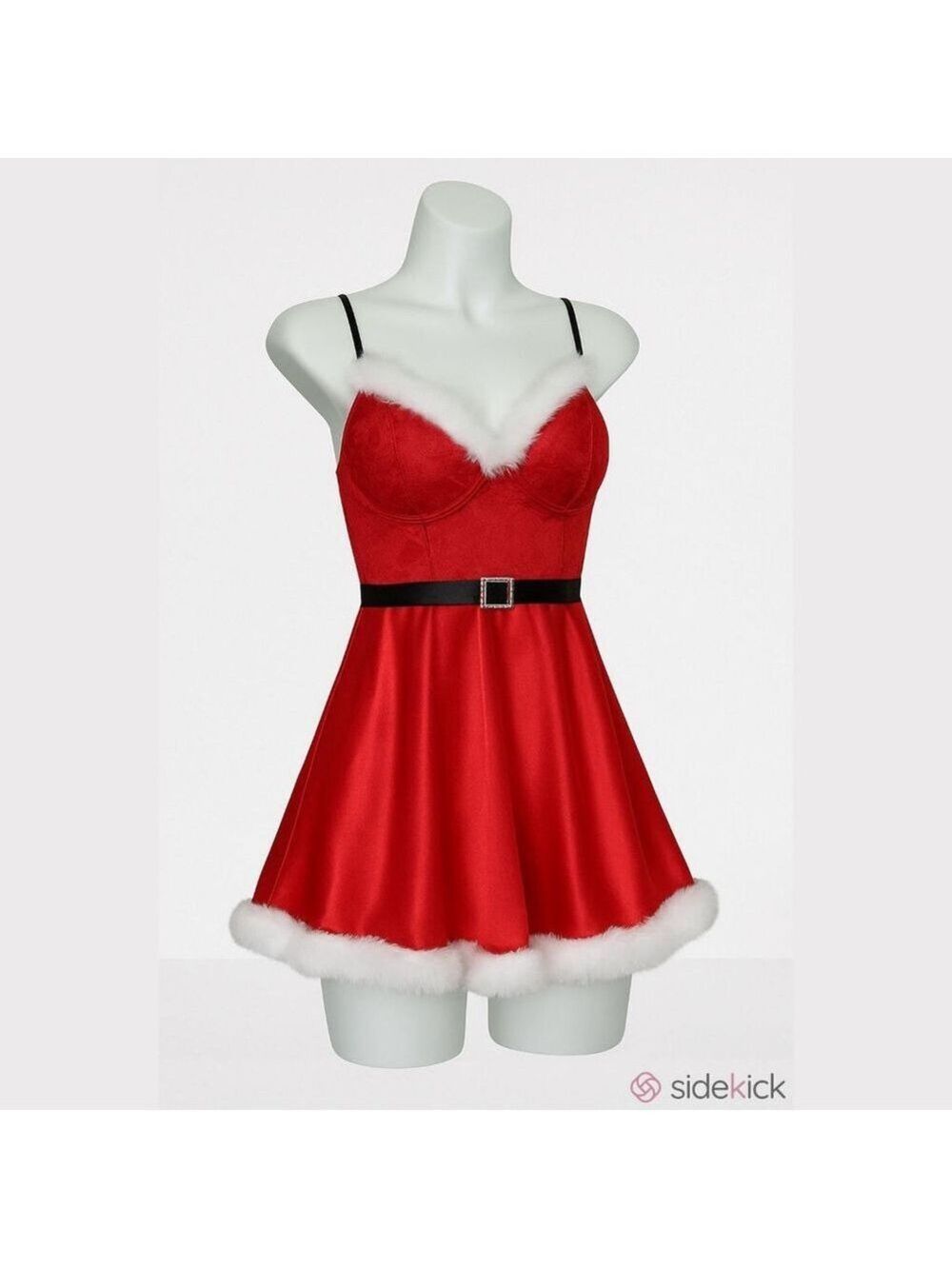 Womens Red Santa Babydoll Chemise Sleepwear Size Small
